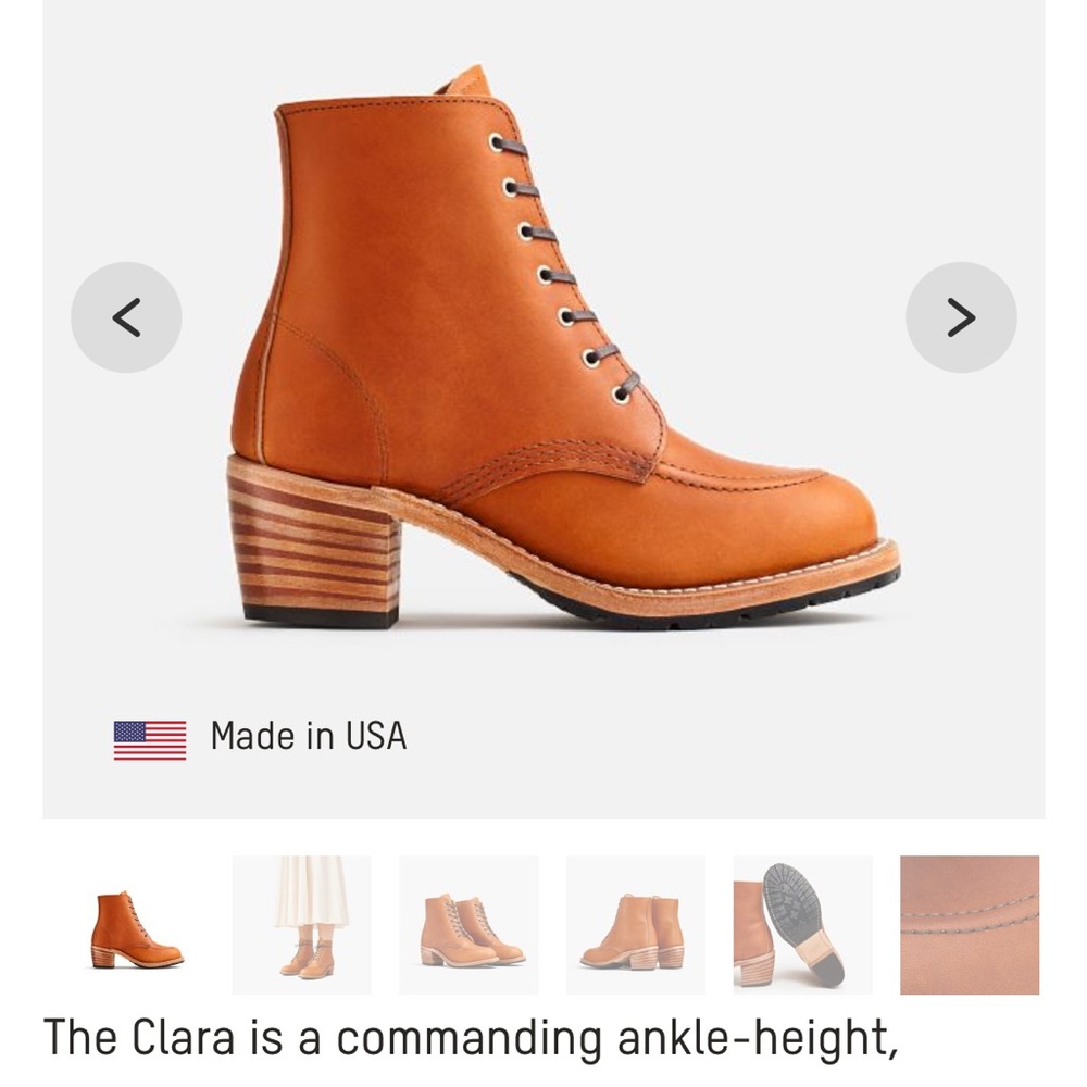 Red Wing Tan Ankle Boots with Lace-Up Design